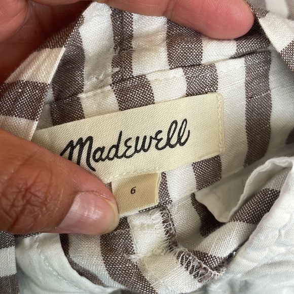 Madewell Paperbag Striped Linen Blend Pants - Picture 10 of 11